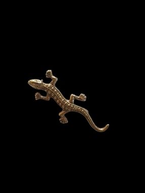 👀 Gold Tone Lizard Reptile Brooch